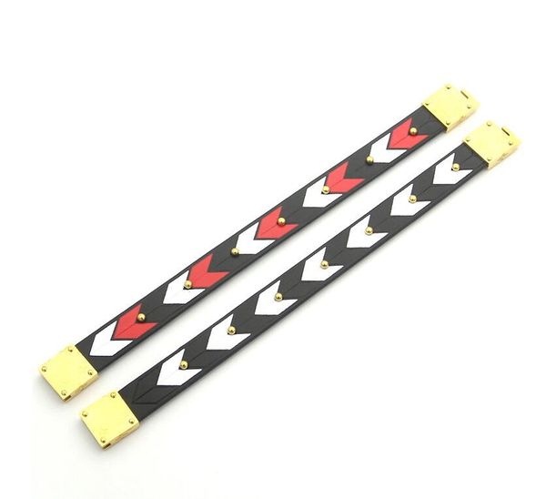 

europe america fashion style lady women print flower v letter design leather bracelet bangle with engraved hardware 2 color, Golden;silver