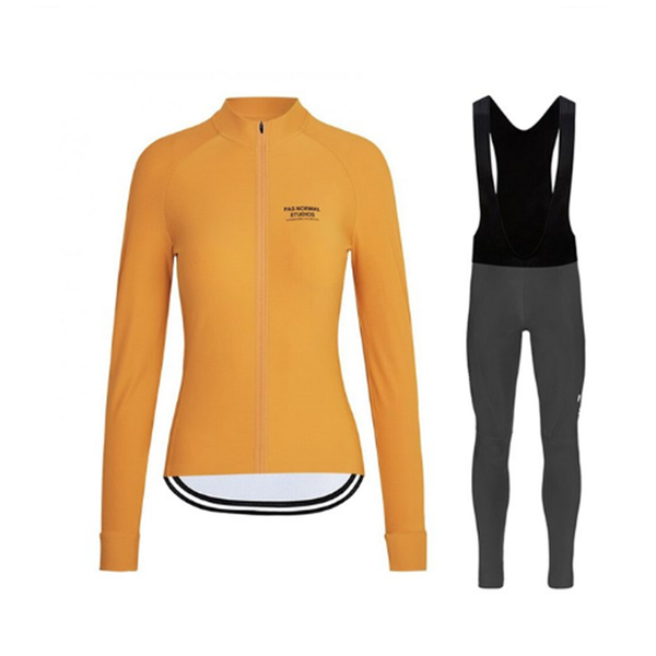 

racing sets pns women autumn summer long sleeve cycling jersey bib trousers sweatshirt breathable and comfortable suit, Black;blue