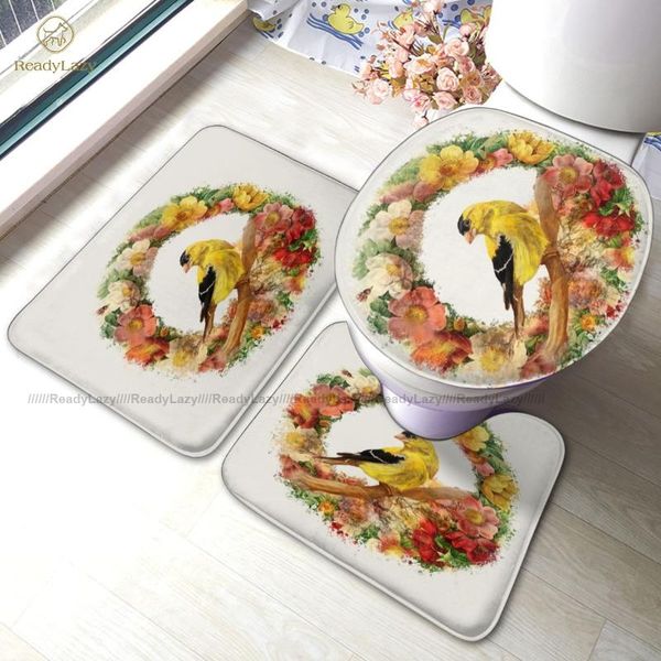 

bath mats goldfinch mat foot anti-slip 3 piece bathroom set vintage polyester rug