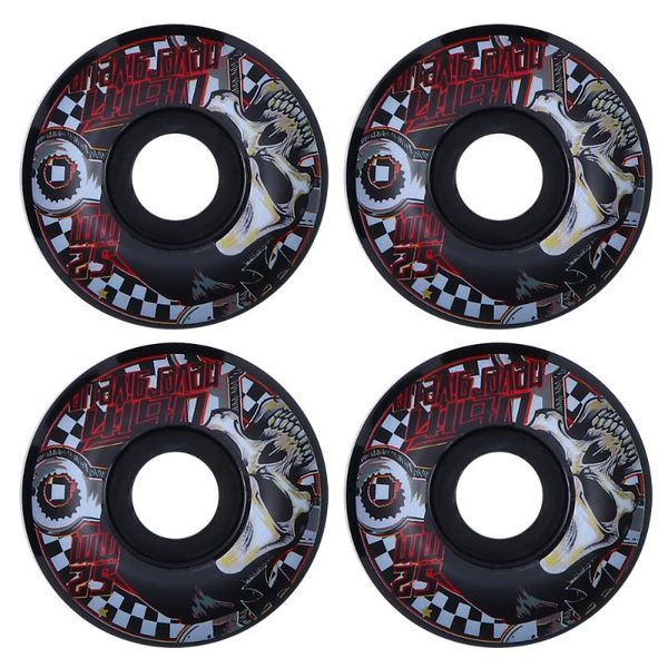 

4pcs pattern skatboard wheel high hardness pu hub assorted color skateboarding