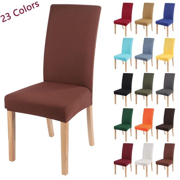 

chair covers 1pcs solid color spandex dining grey black stretch slipcovers universal removable protective