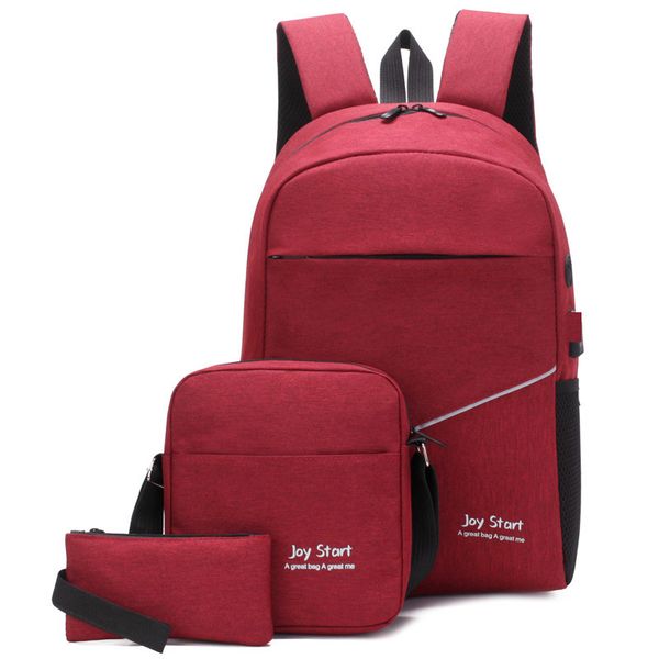 

business three piece men's fashion trend backpack leisure saving schoolbag computer bag