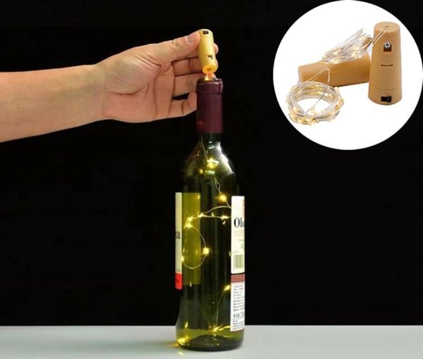 

strings 6pcs/lot battery bottle cork festoon led fairy lights outdoor garland diy string light wedding decoration 2m 20leds