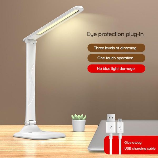 

table lamps led desk lamp 3 color stepless dimmable touch foldable study usb reading eye protection night light for student