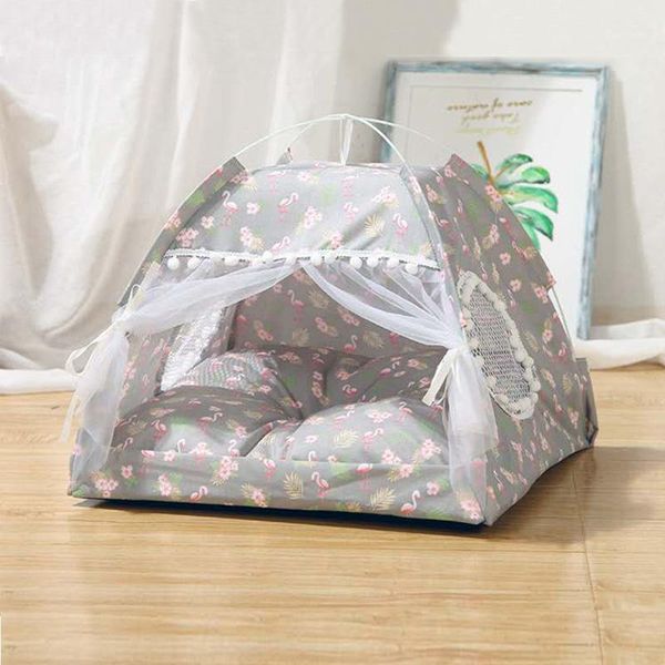 

unimme pet cat bed indoor kitten house warm kennel foldable cave cute sleeping mat four seasons products beds & furniture1