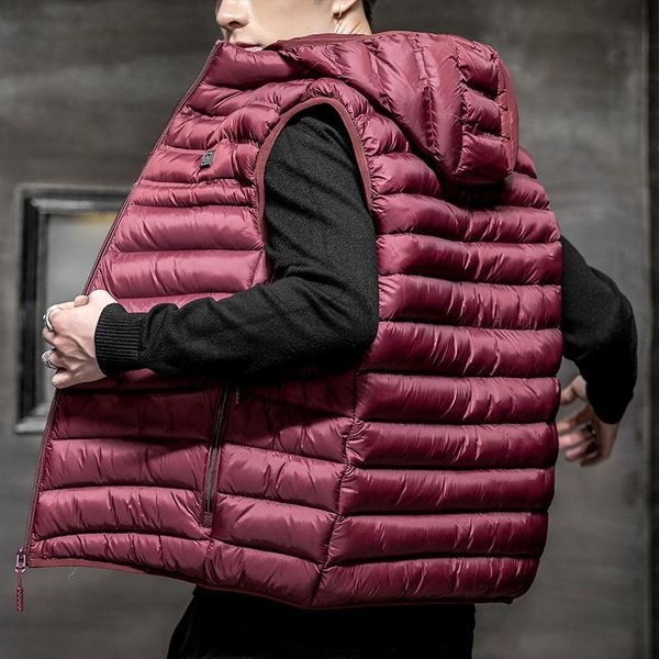 

men's vests standself brand men autumn winter outdoor flexible thermal warm jacket mens smart heating cotton vest, Black;white