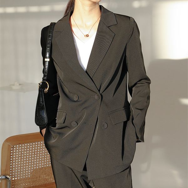 

ol plus size solid notched blazer female jacket autumn casual chic formal long sleeve women blazers suit coat 210421, White;black