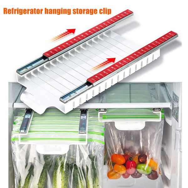

hanging storage rack refrigerator clip sliding rail tray for bag k888 hooks & rails