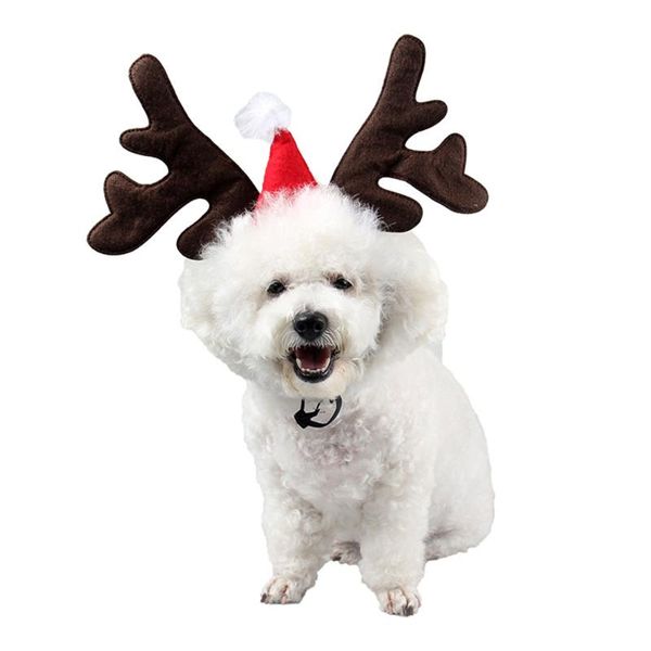 

christmas pet dog headband deer horn hair hoop hat puppy cat cosplay costume party product festival accessories apparel