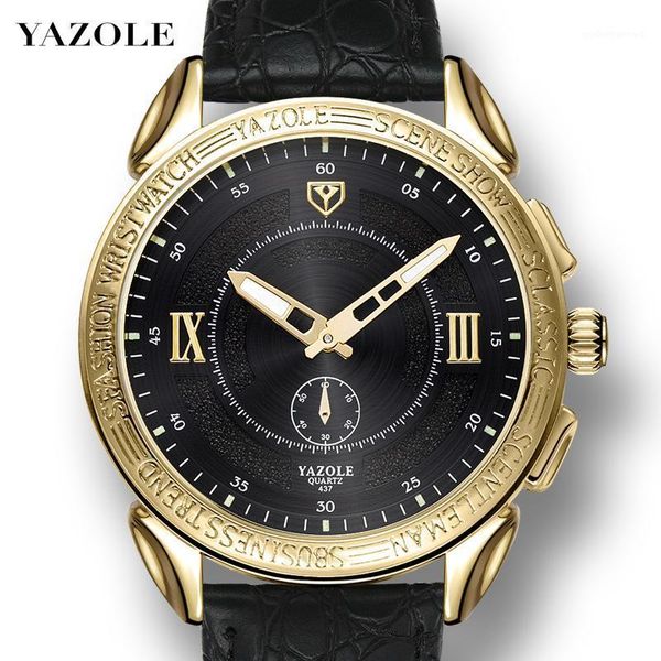 

yazole mens watches male clocks sport clock leather strap quartz business men watch gift relogio masculino wristwatches, Slivery;brown