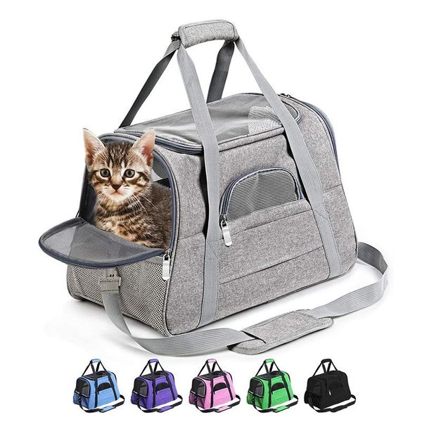 

cat carriers,crates & houses soft pet carriers portable breathable foldable bag dog carrier bags outgoing travel pets handbag with locking s