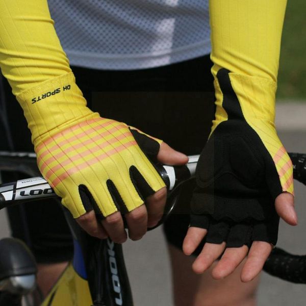 

cycling gloves nylon anti slip gel pad bicycle with socks short men breathable sports outdoor finger bikes half glov l2x5, Black
