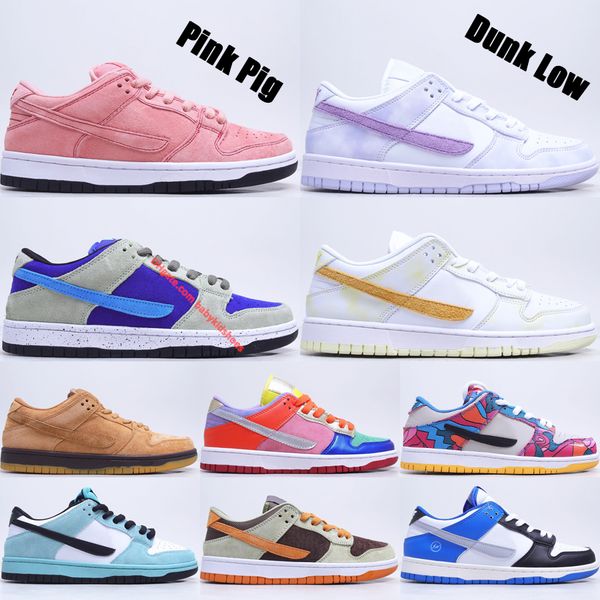 

sb dunk running casual tennis shoes classic pink pig purple pulse acg celadon yellow strike mens womens skateboard sneakers, Black