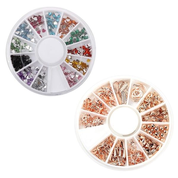 

nail drill & accessories 300pcs 2mm glitter heart art tips rhinestones wheel with 1 box rose gold star moon studs seastar shell beads