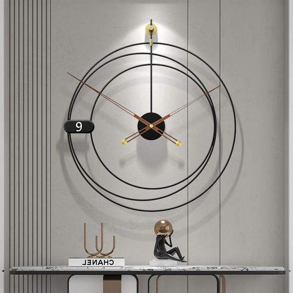 

wall clocks nordic light luxury clock metal creative simple home fashion living room orologio da parete decor wt5bgz