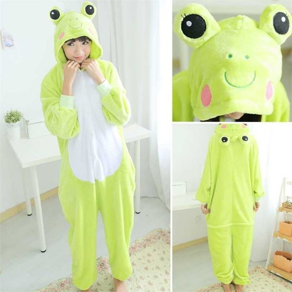 

women frog pajamas sets adults flannel cute unicorn cartoon animal kids winter stitch pyjamas sleepwear homewear 211126, Black;red
