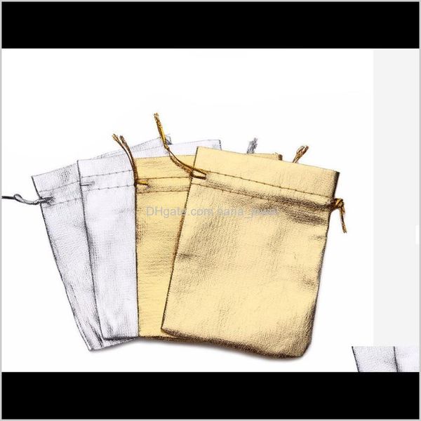 

pouches bags packaging & display jewelry drop delivery 2021 gold tone satin organza wedding favor party candy gift bag pouch with dstring 5x, Pink;blue