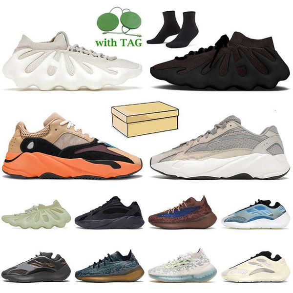 

with box fashion womens mens running shoes cloud white dark slate resin cream enflame amber alien blue covellite azael trainers sports, Black