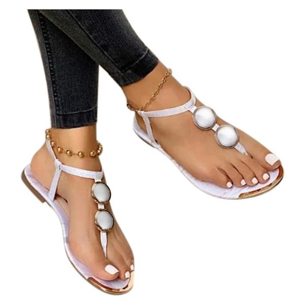 

sandals summer outdoor beach flip-flop sandales roman women buckle strap gladiator flats casual ladies shoes, Black