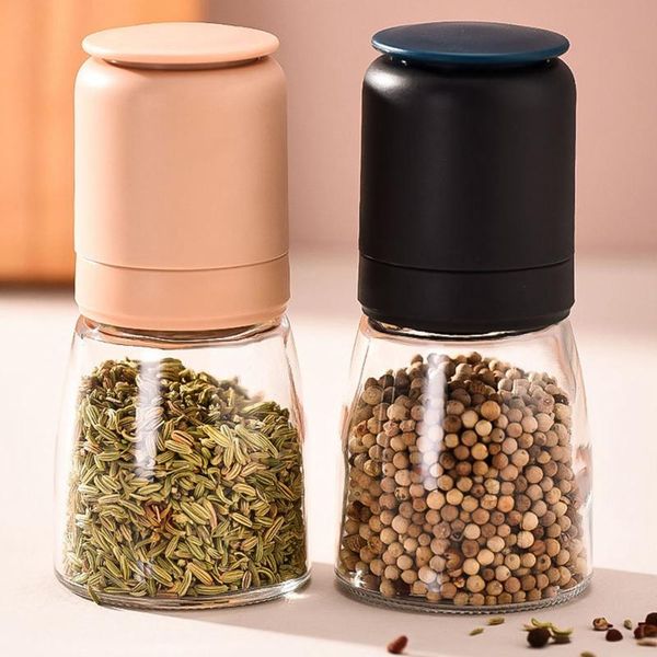 

storage bottles & jars grinding bottle portable adjustable pepper grinder glass burnisher seasoning pot for black sesame kitchen
