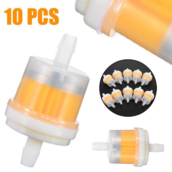 

parts 10 pcs motorcycle inline gas fuel filter for 1/4'' 6mm line hose plastic universal filters