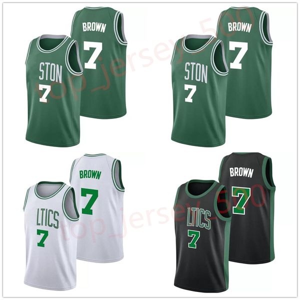 

2021-2022 stitched basketball jersey 7 jaylen brown, Black;red