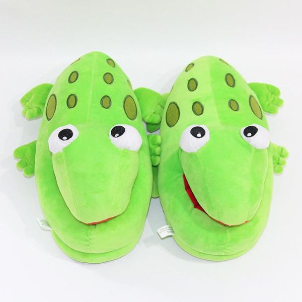 

slippers winter products ladies funny cartoon big-eyed frog plush home cute creative indoor leisure warm cotton, Black