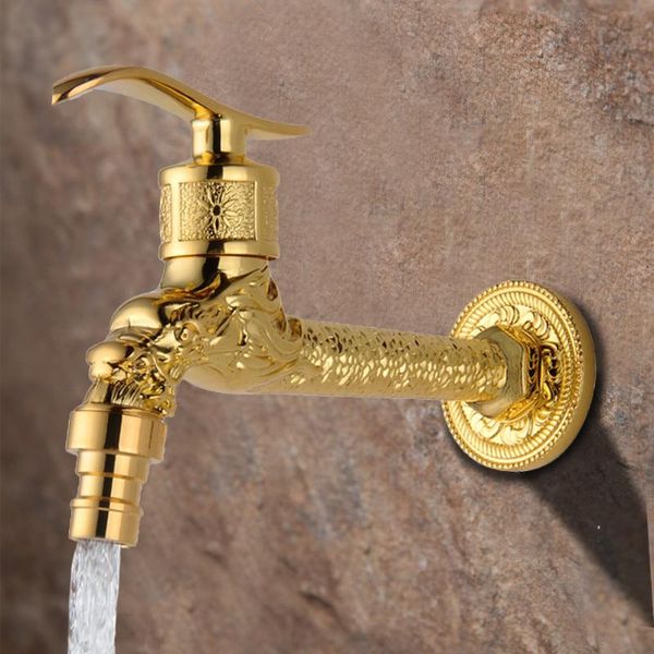 

antique bibcock carved dragon brass wall mount garden wash basin faucet decorative outdoor mop pool tap bathroom torneira parede sink faucet