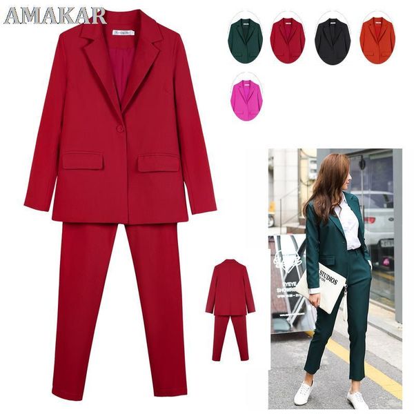 

women's two piece pants work pant suits ol 2 set for women business interview suit uniform smil blazer and pencil office lady, White