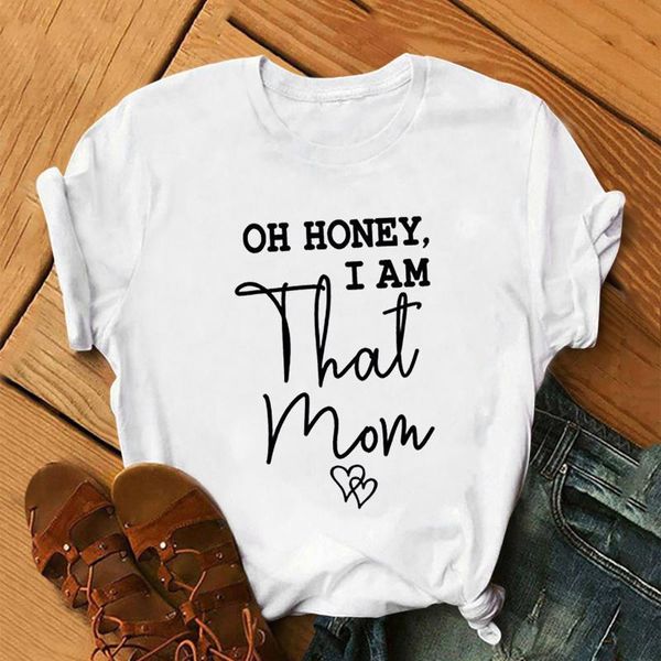 

women's t-shirt summer print lady t-shirts women casual mother's day letter shirts short sleeve tee tunic female harajuku, White