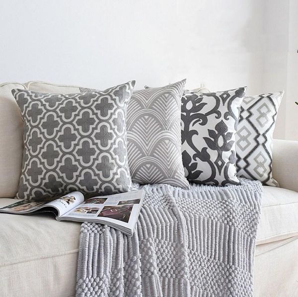 

nordic design cotton linen decorative cushion covers 45x45cm floral pattern home pillow case cover for sofa bedroom cushion/decorative