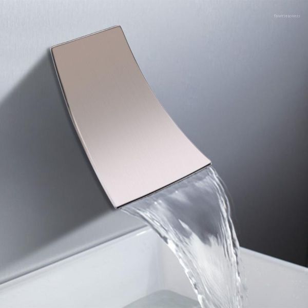 

wall mounted spout brushed nickel high flow waterfall shower spa bath bathroom fixtures for basin1