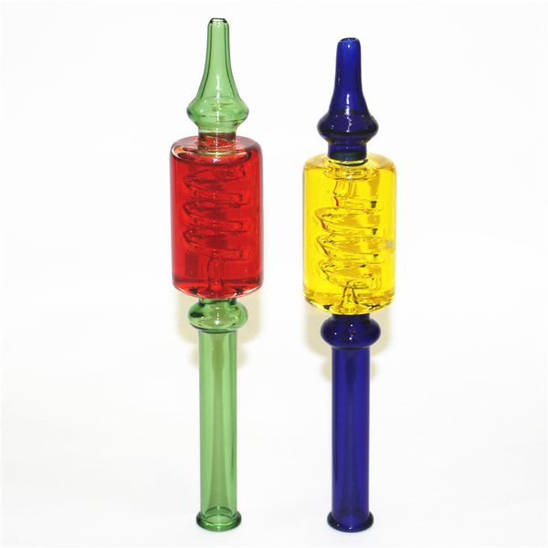 Mini tubi di vetro Nectar NC con glicerina liquida all'interno Punta al quarzo Oil Rig Concentrato Dab Tubo di paglia per bong in vetro