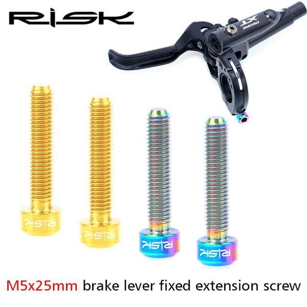 

bike brakes risk 2pcs/lot bicycle brake levers fixing bolts m5*25mm titanium alloy mtb extended handle clamp ring fixed screws