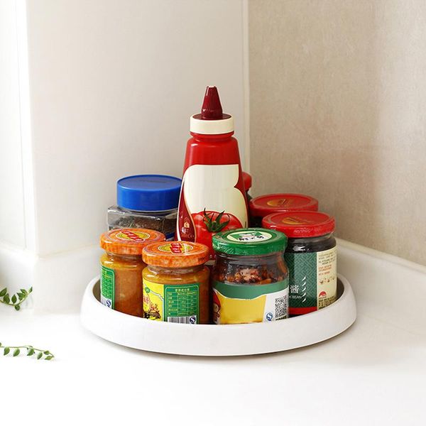 

kitchen storage & organization 1pc 360 rotation non-skid pantry cabinet lazy with wide base bin rotating organizer for seasoning rolling tra