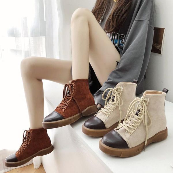 

women's ankle boots fashion women boot autumn winter comfortable woman shoes lace-up lady footwear plus size, Black