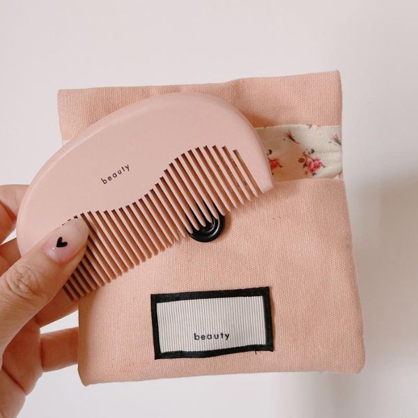 

hair clips & barrettes fashion original pink mahogany comb for women gifts with logo fine gift wooden accessories, Golden;silver