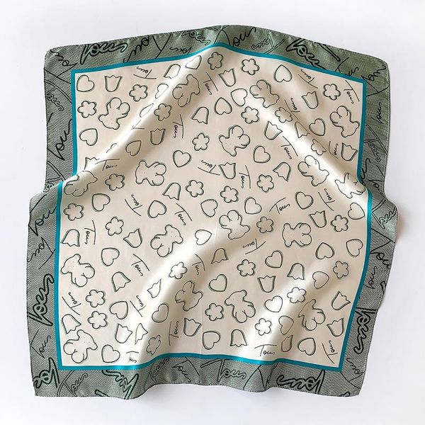 

scarves 2021fashion printing print silk scarf women luxury 100% mulberry small decorative headband, Blue;gray