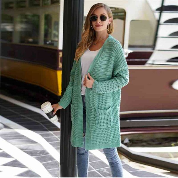 

autumn winter 2021 new sweater women's long cardigan, White;black