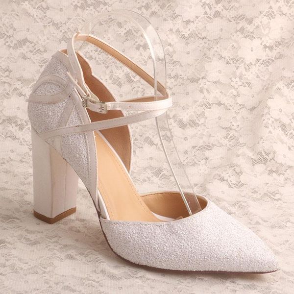 

women party shoes glitter pointed toe white wedding sandals dress, Black