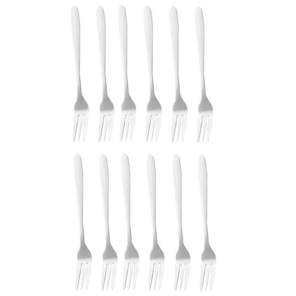 

forks stainless steel three-tine fork fruit toothpick for cake salad