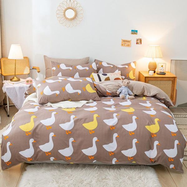 

bedding sets home textile lattice duvet cover pillowcase bed sheet double side quilt boy kid teen girl linens set king size