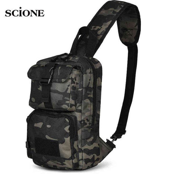 Borsa a tracolla militare Esercito Tattico Molle Sling Zaino Arrampicata Campeggio Trekking Viaggio Uomo Outdoor Camouflage Pettorale X217A G220308