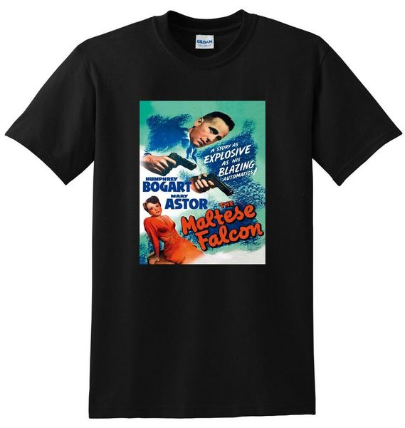

maltese falcon t shirt 1941 movie poster tee small medium large or xl, White;black