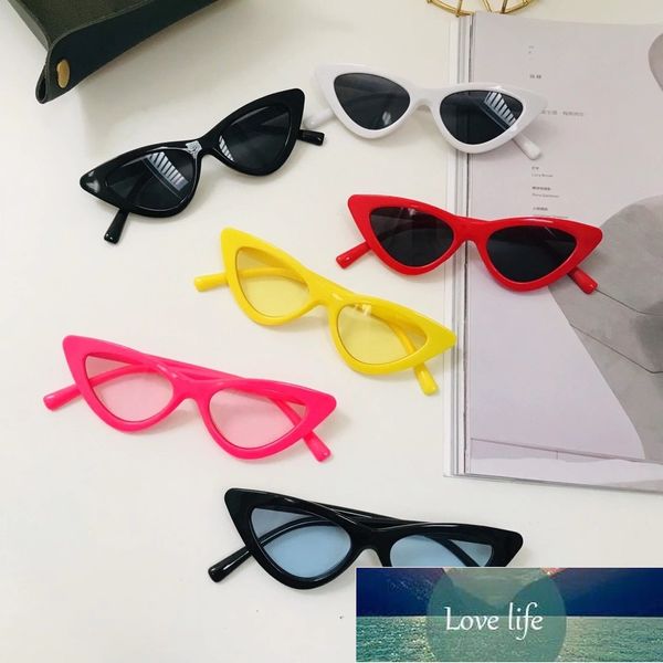 

new small frame cat eye children sunglasses boys grils baby cateye plastic frame kids sun glasses child goggle cute unique uv400 factory pri, White;black