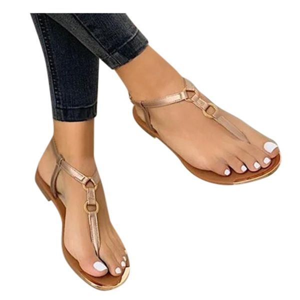 

sandals sagace 2021 summer outdoor beach flip-flop roman open toe casual shoes flats women, Black