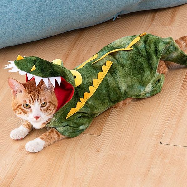 

cat costumes a winter warm pet dog clothes funny crocodile transformed jacket halloween cosplay costume party outfit
