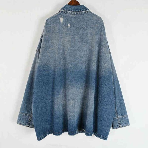 

women's suits & blazers [eam] loose fit blue denim big size long jacket lapel sleeve women coat fashion spring autumn 2022 1de2996 1g2t, White;black