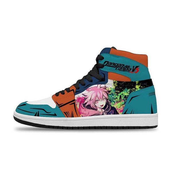 

2021 japanese anime danganronpa diy printed running non-slip casual shoes for teenagers fashion sneakers
