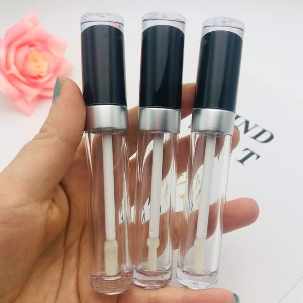 

50pcs 8ml lip gloss tubes,black cap silver collar empty glaze stick packing container,diy bottle storage bottles & jars